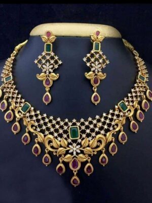 CZ Matte Finish Necklace