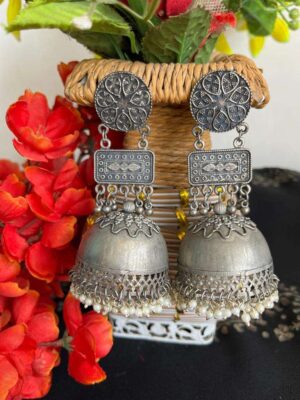 Long Black Polish Jhumky 001