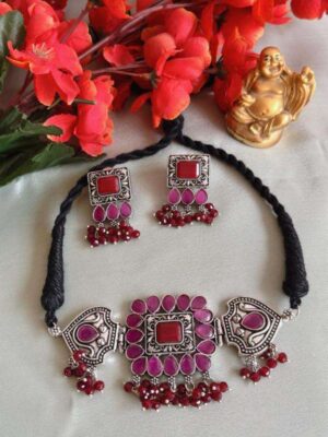 Alluring Ruby Choker Set