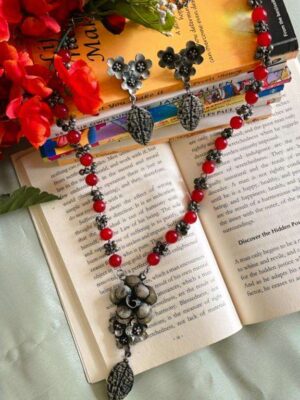 Romantic Red Pearl Long Necklace 001