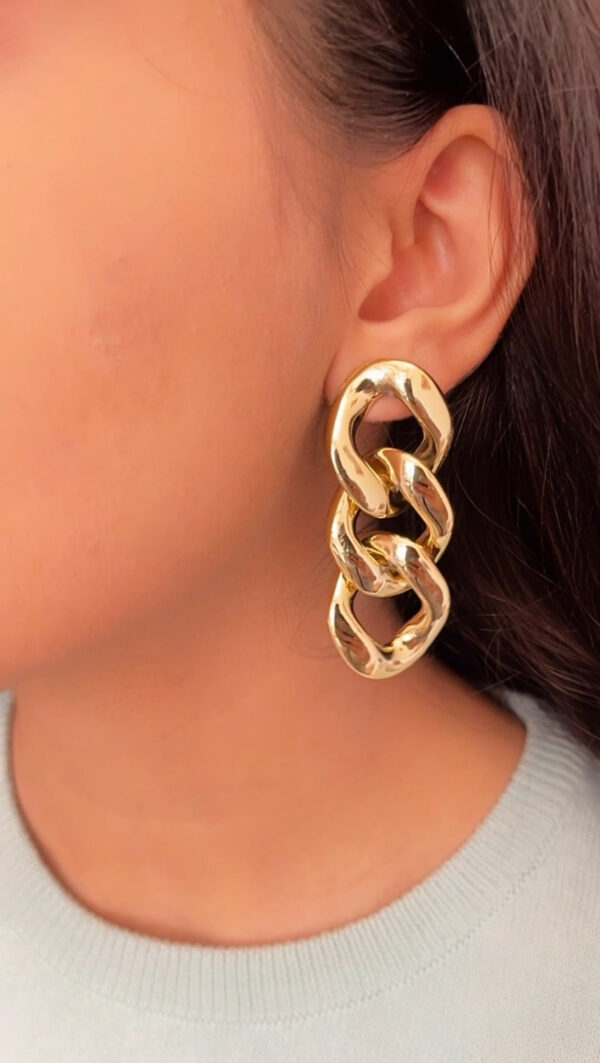 Twisted Triple Loop Korean Earrings-001