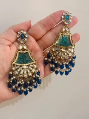 MANSI_NAVY_BLUE_KUNDAN_JHUMKY