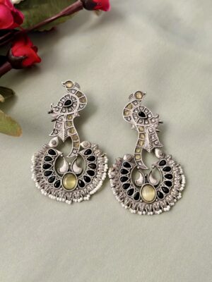 MAYURI_NAVY_n_YELLOW_EARRINGS
