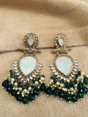 Twinkling_Kundan_Bottle_Green_Earrings