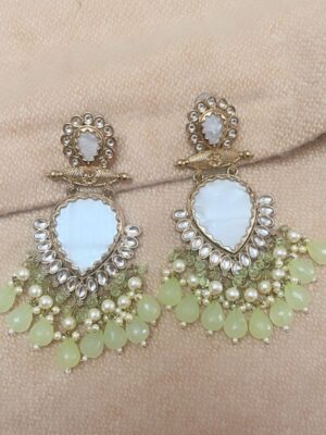 Twinkling-kundan-swamp-green-earrings