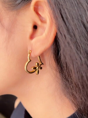 Korean HeartHoop Earrings Style 8-001