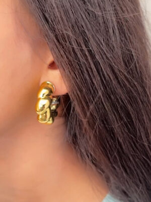 Korea Twisted Hoop Earrings Style 9