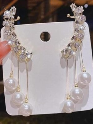 Pearl Drop Earcuff Earrings