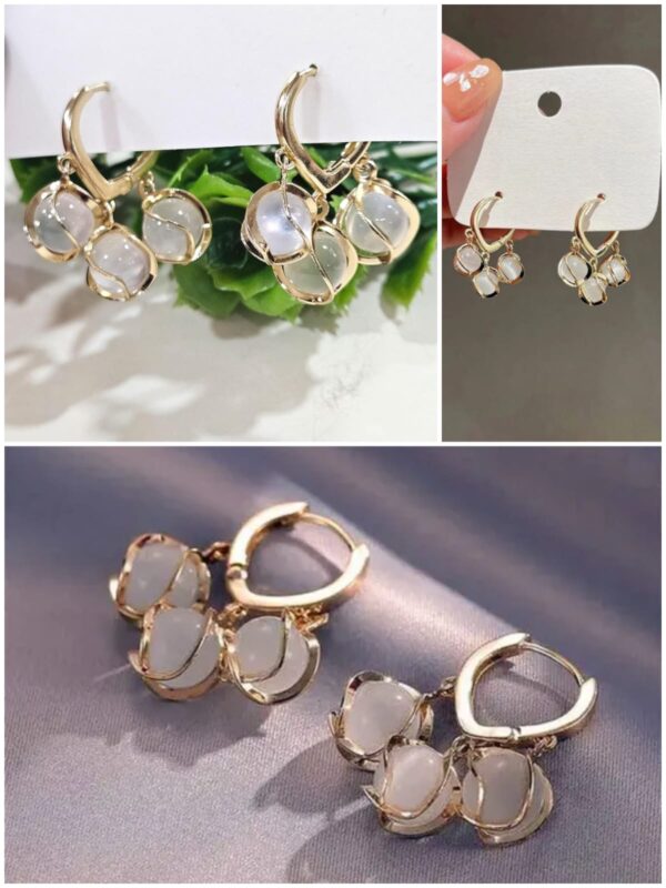 Snowdrop Korean Hoop Earrings