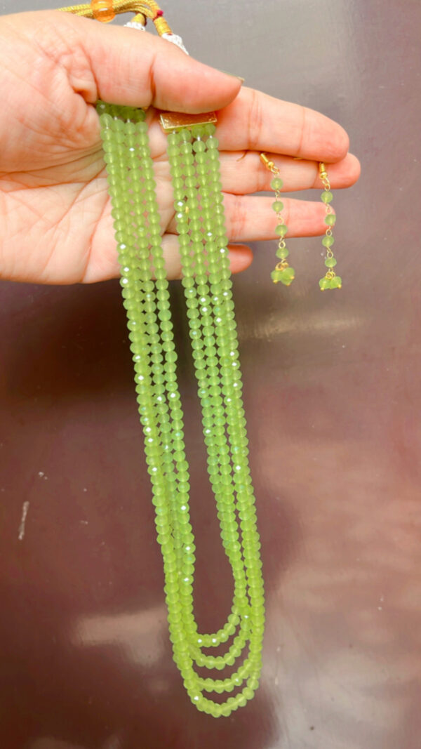 Light green Crystal Pearl Necklace 002