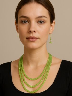 Light green Crystal Pearl Necklace 003