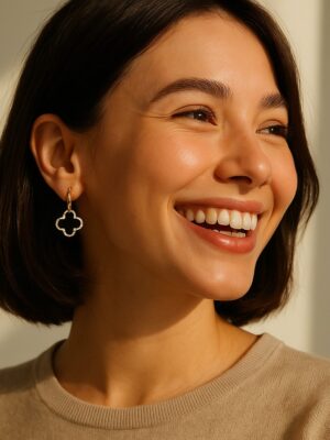 Black Petal Drops Korean Earring 002