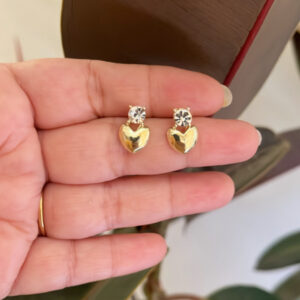 Golden Heartbeats Korean Earrings 001