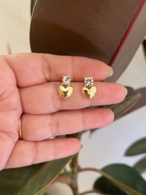Golden Heartbeats Korean Earrings 001