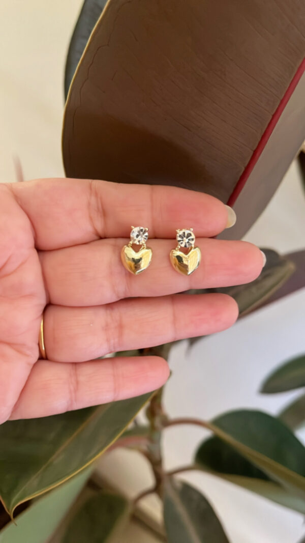 Golden Heartbeats Korean Earrings 001