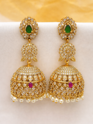 Noor Mahal Bridal Jhumky Earrings