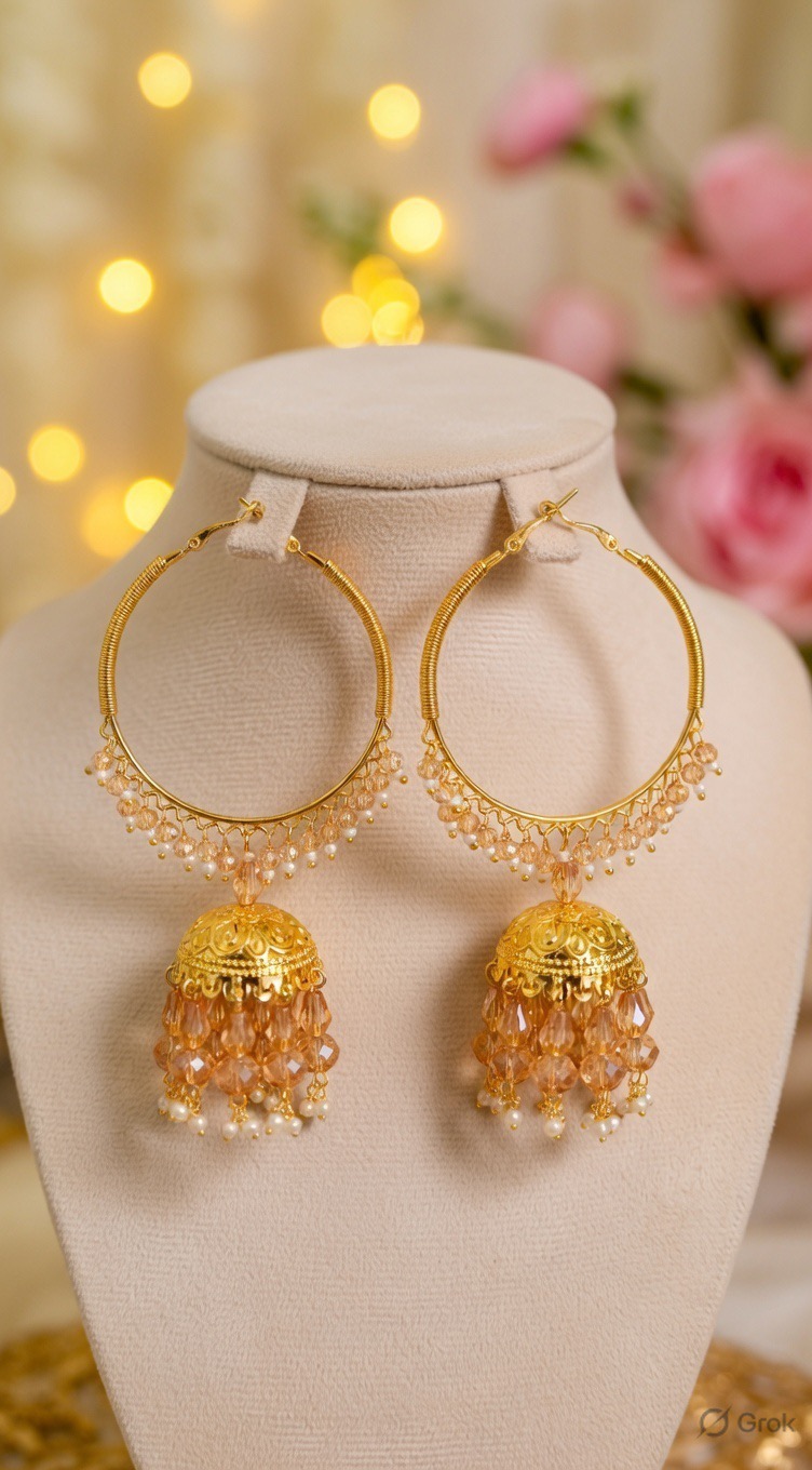 Sunehri Charm Hoop Earrings 001