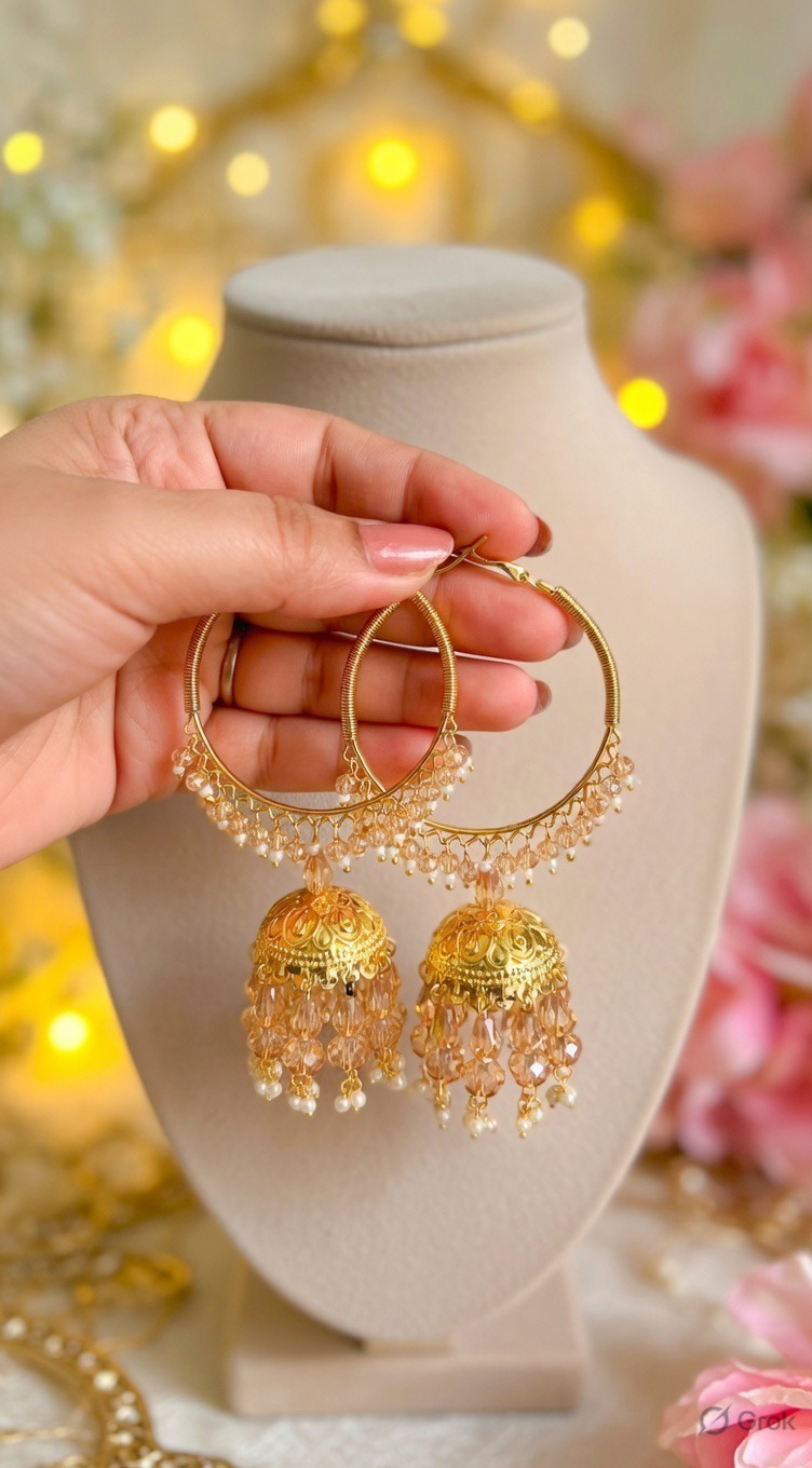 Sunehri Charm Hoop Earrings 002