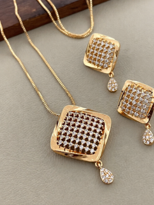 Golden Prism Necklace Set 001
